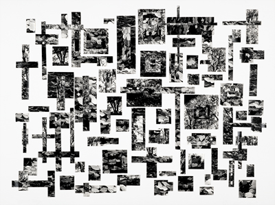  photo collage, Forest Maze, by Adrienne Moumin.